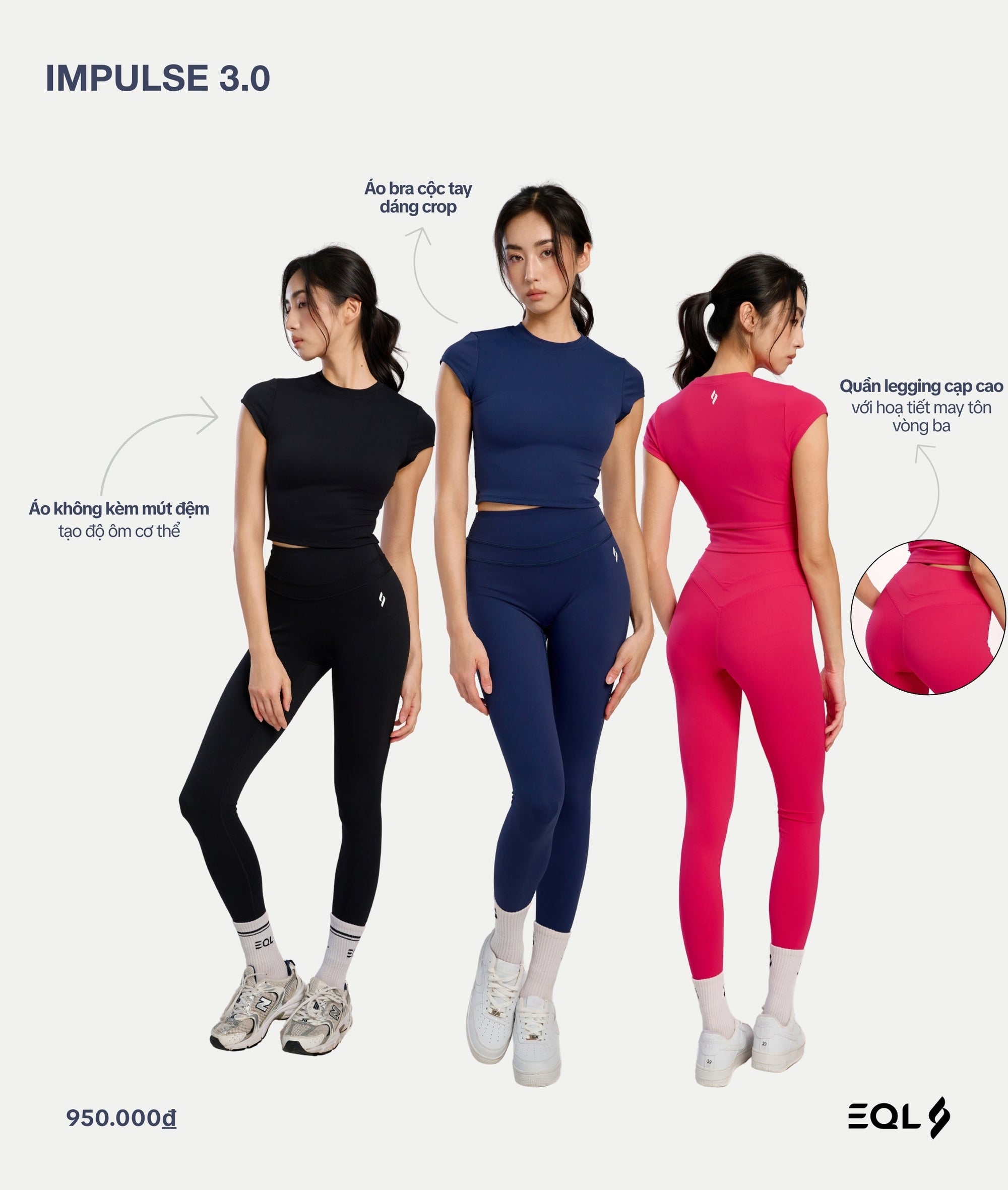 Impulse 3.0 - Xanh Navy (Set Legging Dài) - EQL Apparel - Impulse 3.0 - Xanh Navy (Set Legging Dài) -