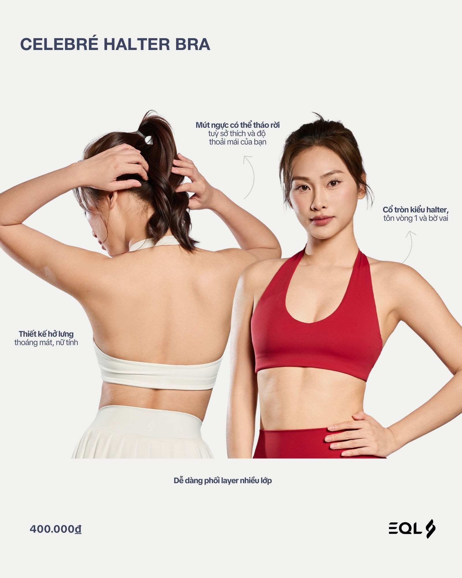Celebré Halter Bra - Trắng - EQL Apparel - Celebré Halter Bra - Trắng - 