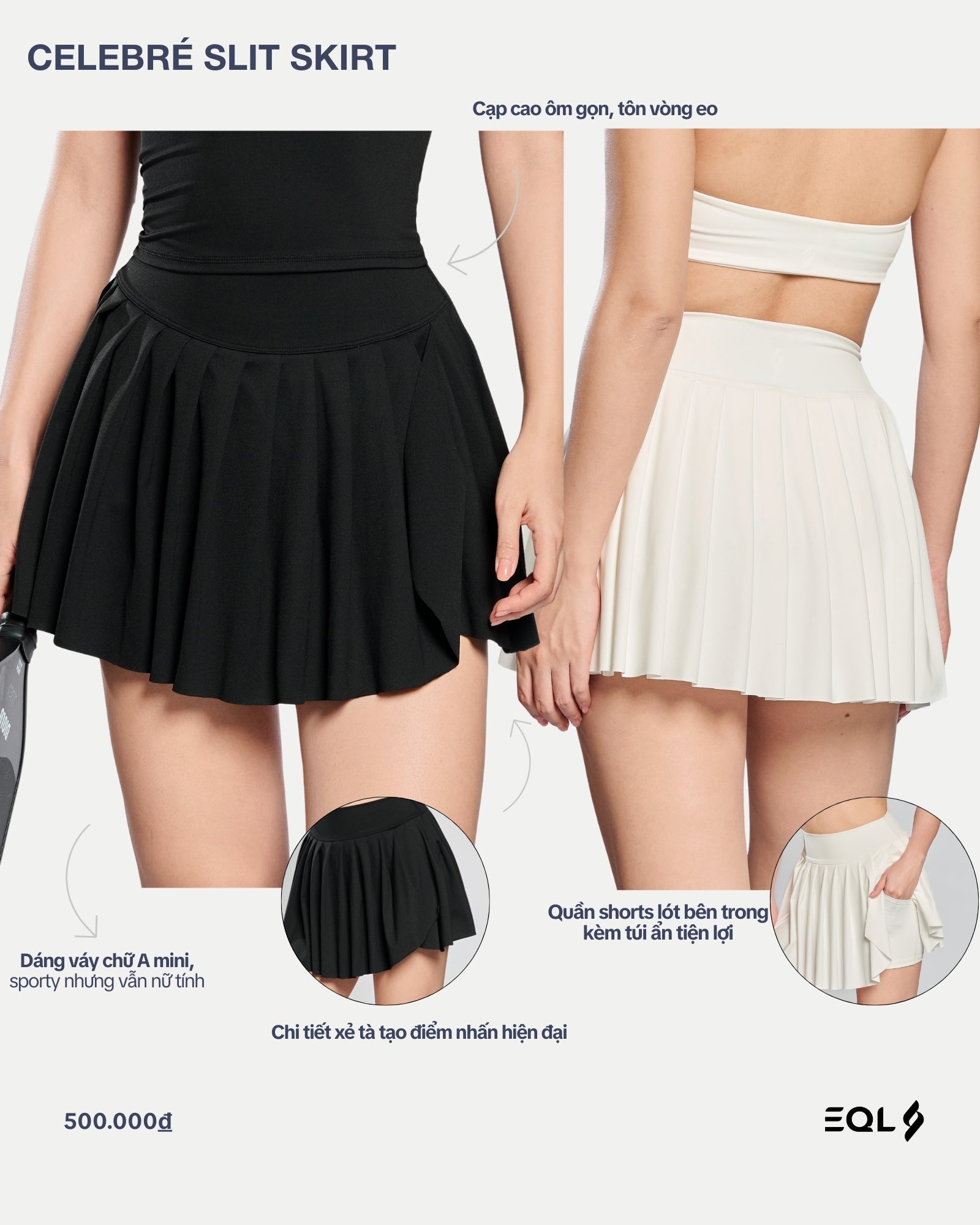 Celebré Slit Skirt - Đen - EQL Apparel - Celebré Slit Skirt - Đen - 