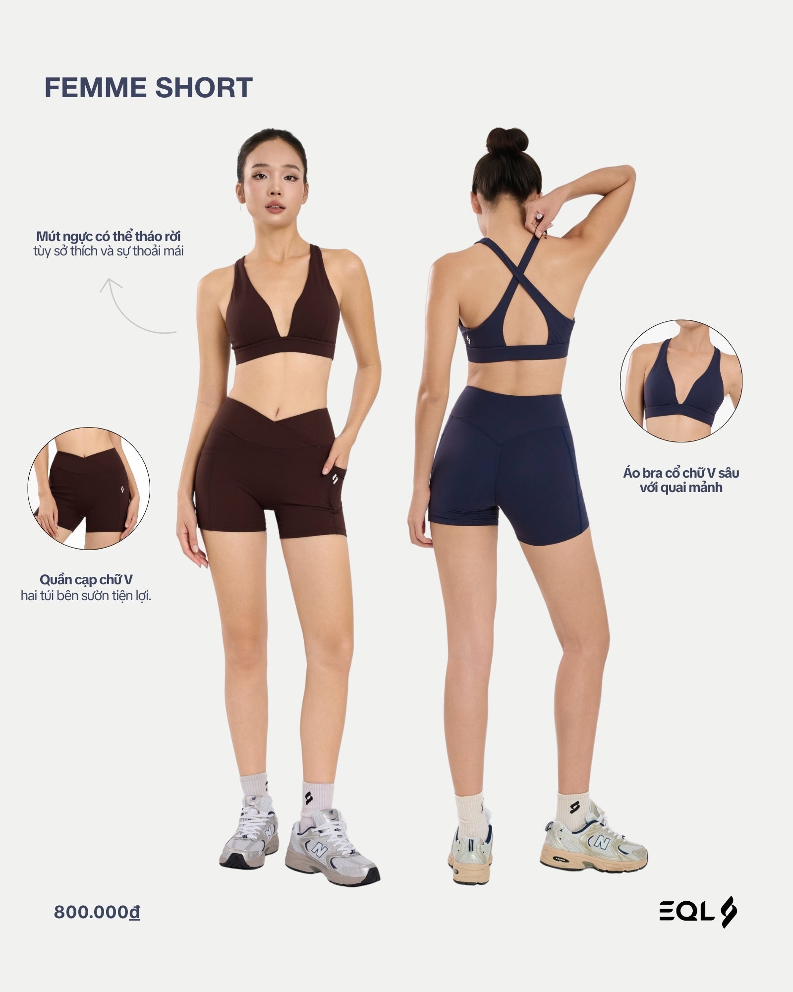 Femme Shorts - Xanh Navy - EQL Apparel - Femme Shorts - Xanh Navy - 